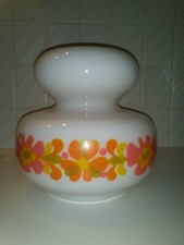 lustre suspension vintage 1970 fleurs orange ancien