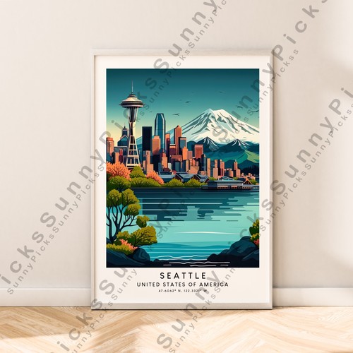 Seattle voyage imprimé - seattle,