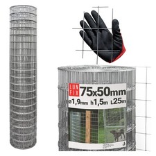 Fil de volière 75 x 50 mm ø1,9 mm 1,5 x 25 m grille de soudage fil