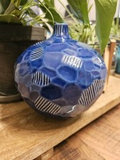 Vase rond bleue soliflore - vase,