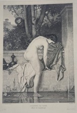 Gravure XIXe Suzanne au bain