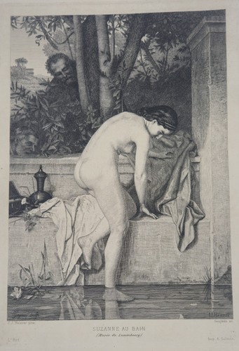Gravure xixe suzanne - gravure, au