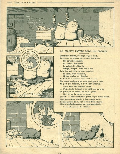 Gravure ancienne fables la - gravure,