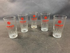 Lot de 5 anciens verres de bistrot JOKER vintage années 1960 verre apéritif