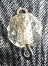 Pampille boule facettée 7×8 mm – Cristal ancien – Lustre XIXe – REF 875