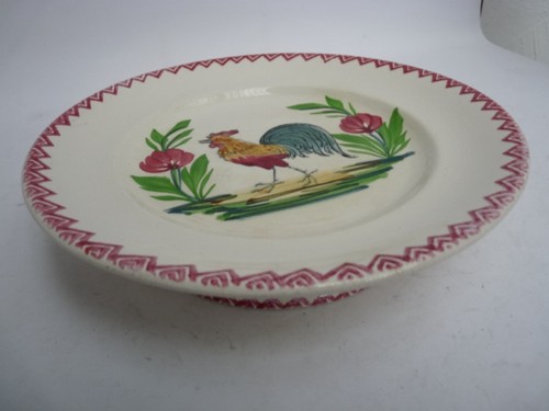 Coupe faïence longwy coq - faïence,