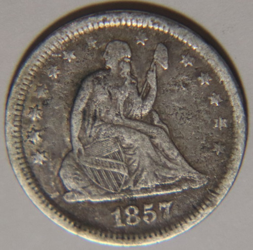 1857 seated liberty - 1857,