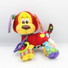 Doudou éveil chien rouge