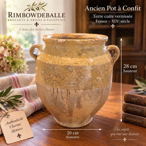 Antique french confit pot - antique,