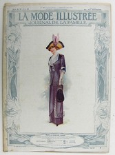 Catalogue ancien : La Mode Illustrée mai 1912 N°18, avec sa planche couleur
