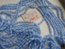 échev lot  1200 perle ancienne en verre bleu fuseau toupie 6.5 X 4 mm