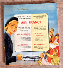 AIR FRANCE PLAQUETTE PUBLICITAIRE P 1955 PERCEVAL PARIS AVEC  PLANISPHERE