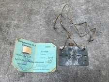 Ancienne Plaque Prisonnier Stalag XII A + Carte Identité Camp Limburg Guerre 