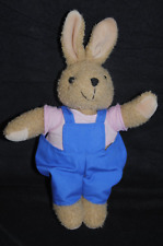 ?Doudou Lapin YVES ROCHER LBVYR Cobico Beige Salopette Bleu 30 Cm Peluche TTBE