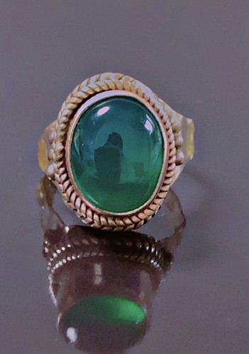 Bague argent onyx pierre - , verte