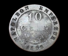 Napoléon 1er , 10 Centimes 1808 A Paris FRAPPE MEDAILLE Rare