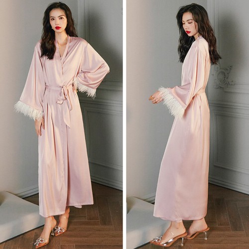Femme satin kimono peignoir - satin,