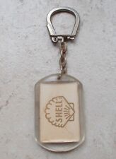 Antique SHELL Beige Oil Keychain key ring France french antique garage 1960s vtg