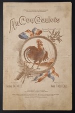 Rare XXe livret chant militaire "Au Coq Gaulois" chant et musique Bataille