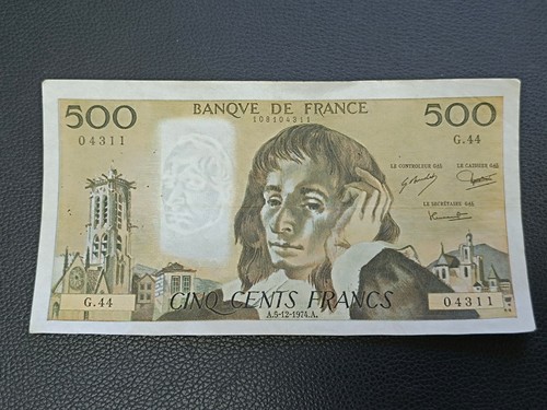Billet 500 francs pascal - billet,