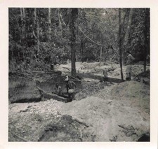 ANCIENNE PHOTO GUYANE +-1950 REGION OYAPOCK TRAVAUX TERRASSEMENT DANS LA JUNGLE