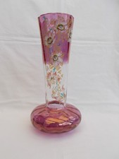 VASE ANCIEN VERRE EMAILLE