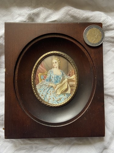 Portrait miniature ancien - miniature,