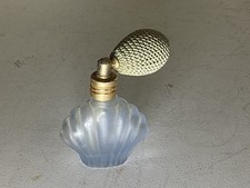 Petit Flacon de Parfum Atomiseur Vintage (1960).verre Dépoli Bleu.Sac De Dame.