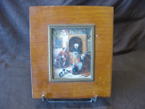 Miniature sous verre - peint, à