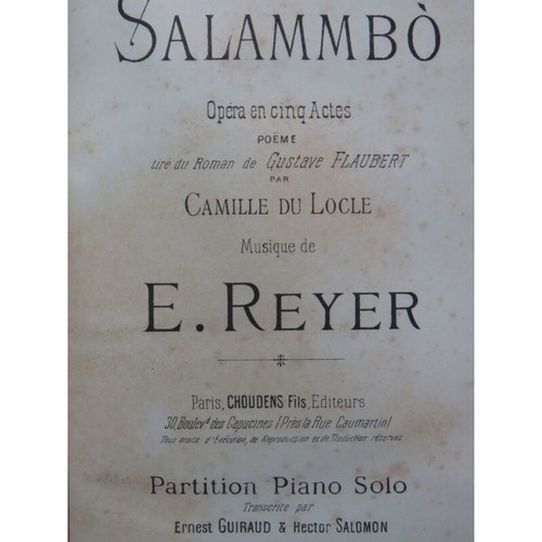 Reyer ernest salammbo opéra - reyer,