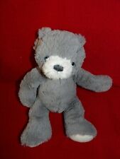 Doudou Peluche Ours Gris et Blanc Cheval a Bascule Carré Blanc 25 cm