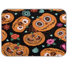 ATTX - Halloween Dish Drying Mat Pumpkin Design Easy to Clean Dishwasher Safe He