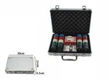 Mallette Poker 200 Jetons 2 Jeux Cartes Jeton Dealer 5 Dés Texas Holdem Dfh