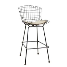 Tabouret vintage métal simili - tabouret,