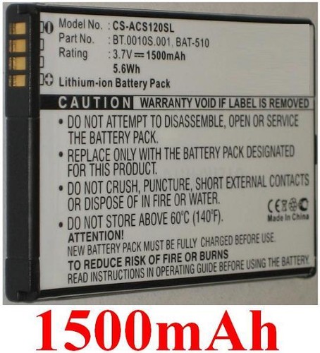 Batterie 1500mah pour acer - batterie,