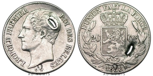 Belgique rare centimes 1858 - belgique, 20