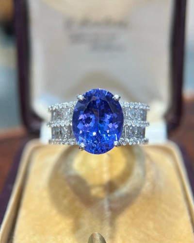 Bague ovale saphir bleu - , en