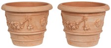 Set 2 Pots Ceste en Terracotta