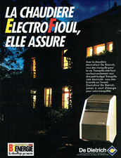 publicité Advertising  0922  1987  De Dietrich chaudière electro fioul bienergie