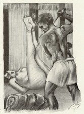 1930 G. TOPFER fouet spanking fessée curiosa erotica gravure ancienne eros