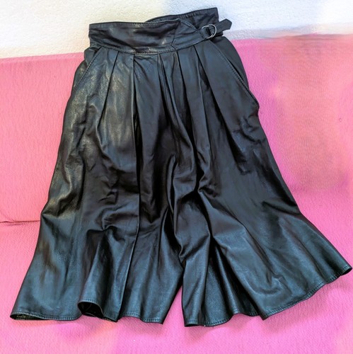 Jupe culotte cuir - en, noir