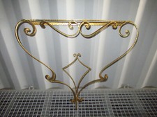 ANCIENNE CONSOLE A VOLUTE EN FER FORGÉ MARTELÉ-PIER LUIGI COLLI-ANNÉE 50-N°CC3
