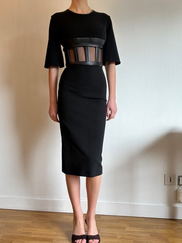 David koma black midi - black,