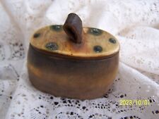 Ancienne tabatière en corne XIXème ou boite à priser. Prise en cuir. Réf n°1