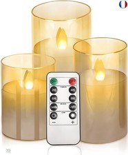 3 x Bougies LED Flamme vacillante avec Télécommande Bougie LED en cire v