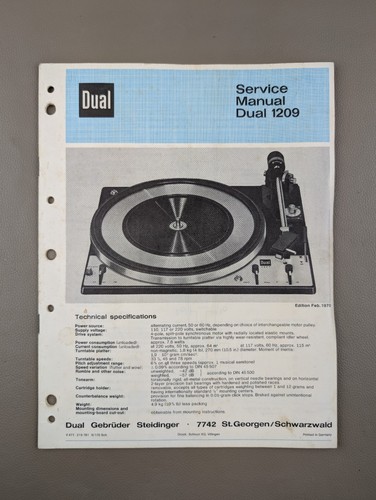 Dual 1209 turntable service - turntable,