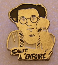 pin's COLUCHE SALUT L'ENFOIRE par EASTWOOD vintage pin badge
