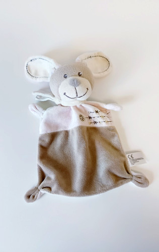 Doudou plat lapin rose clair - lapin,