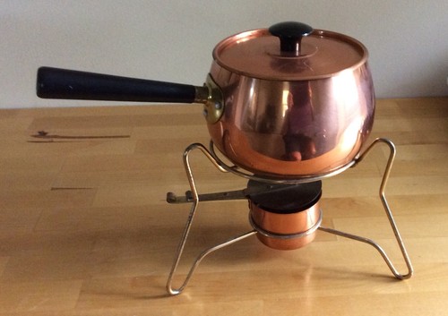 Vintage fondue set copper with - vintage,