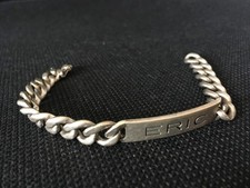 Gourmette bracelet enfant prénom en argent - Vintage